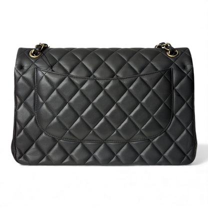 Chanel - Sac Jumbo cuir gris foncé