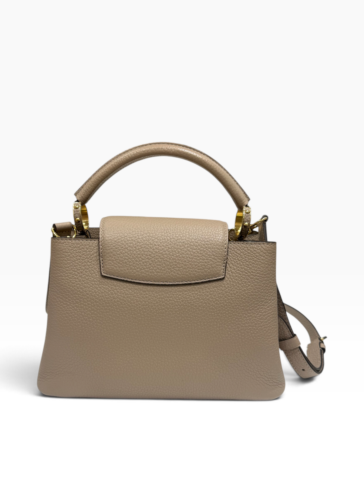 Louis Vuitton - Sac Capucines BB cuir galet
