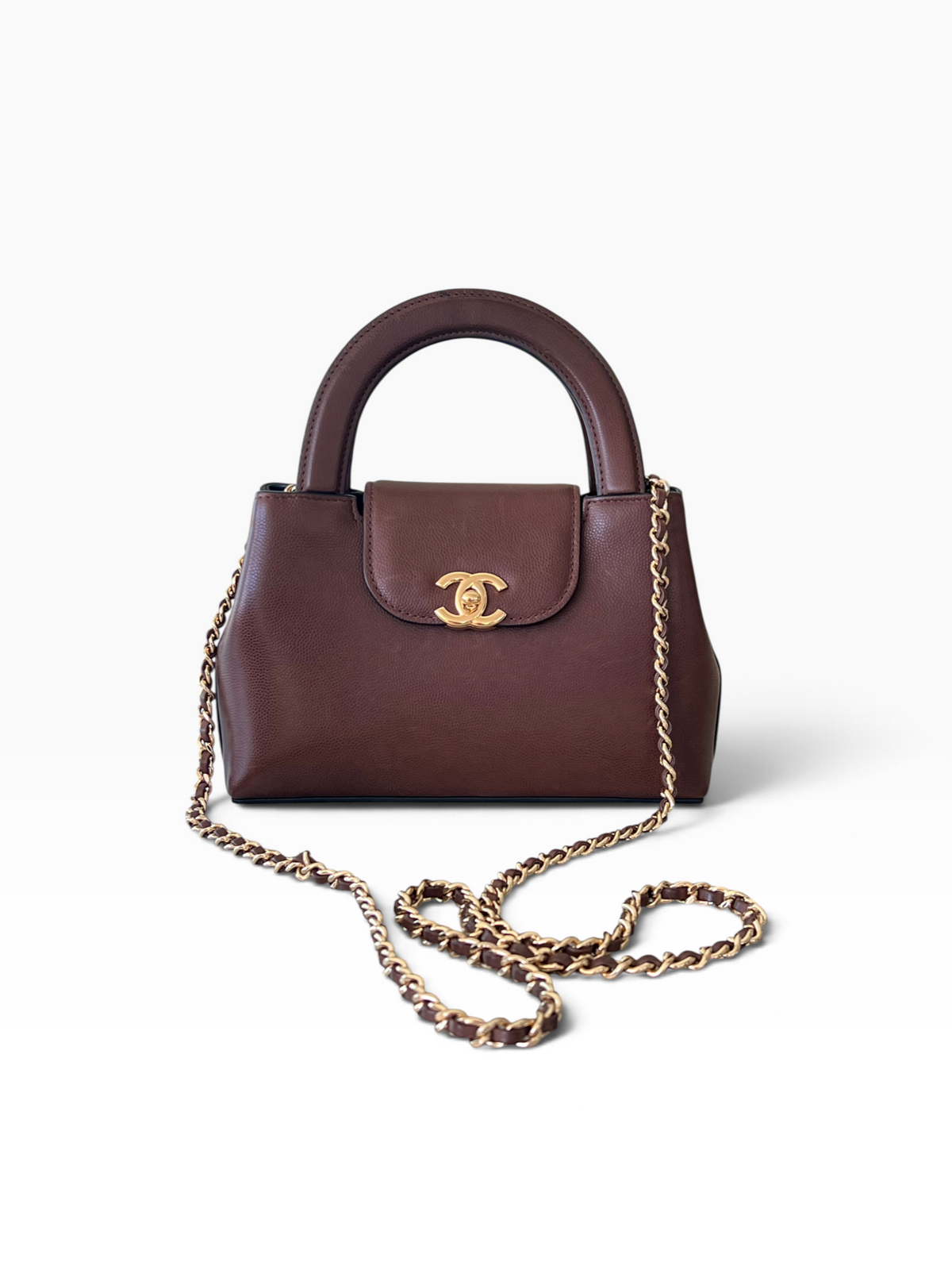 Chanel - sac petit shopping Kelly chocolat