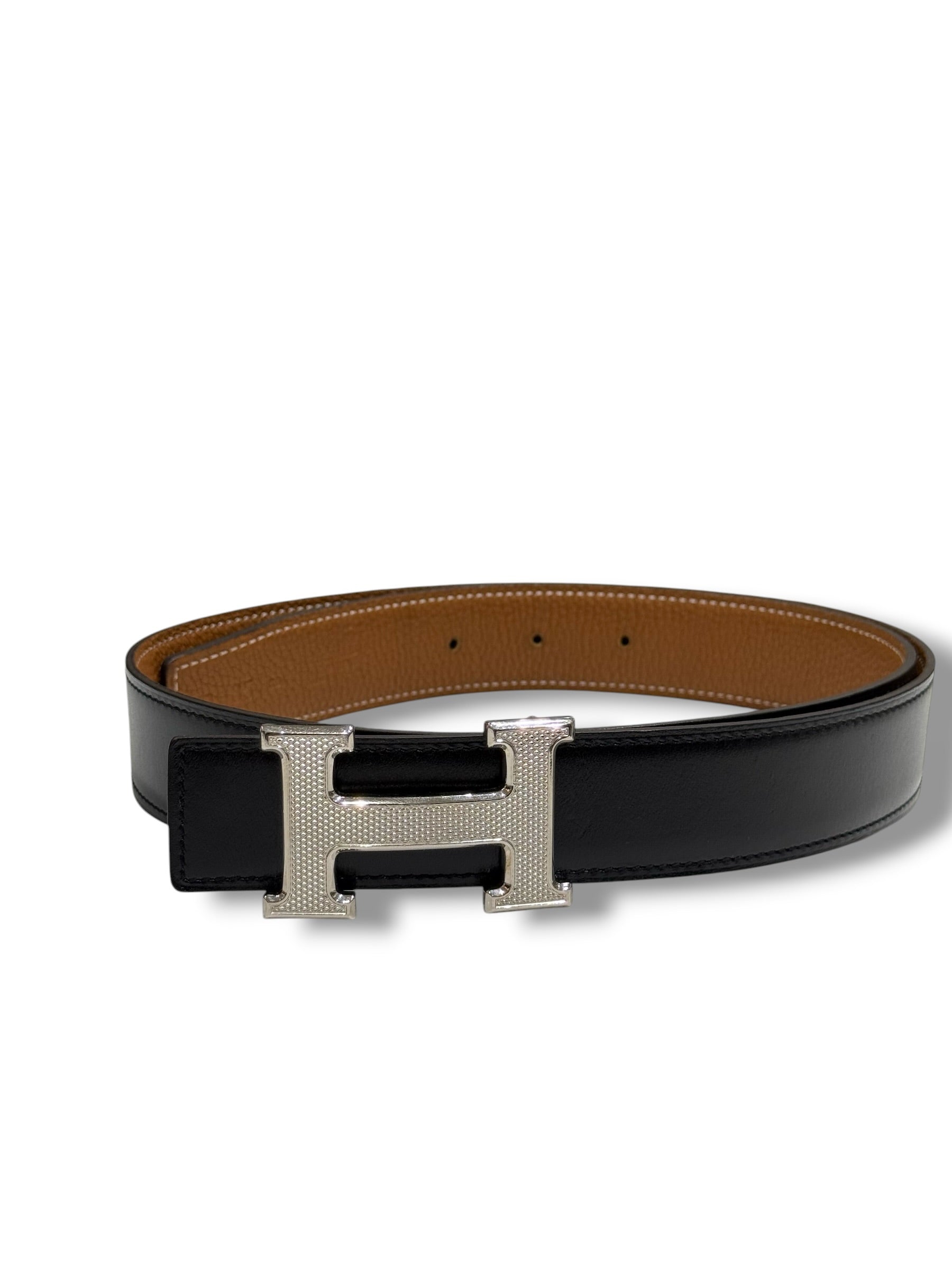 Hermès - Ceinture H édition limitée Noir/Gold T85