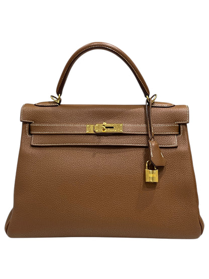 Hermès - sac Kelly 32 cuir Togo Gold GHW