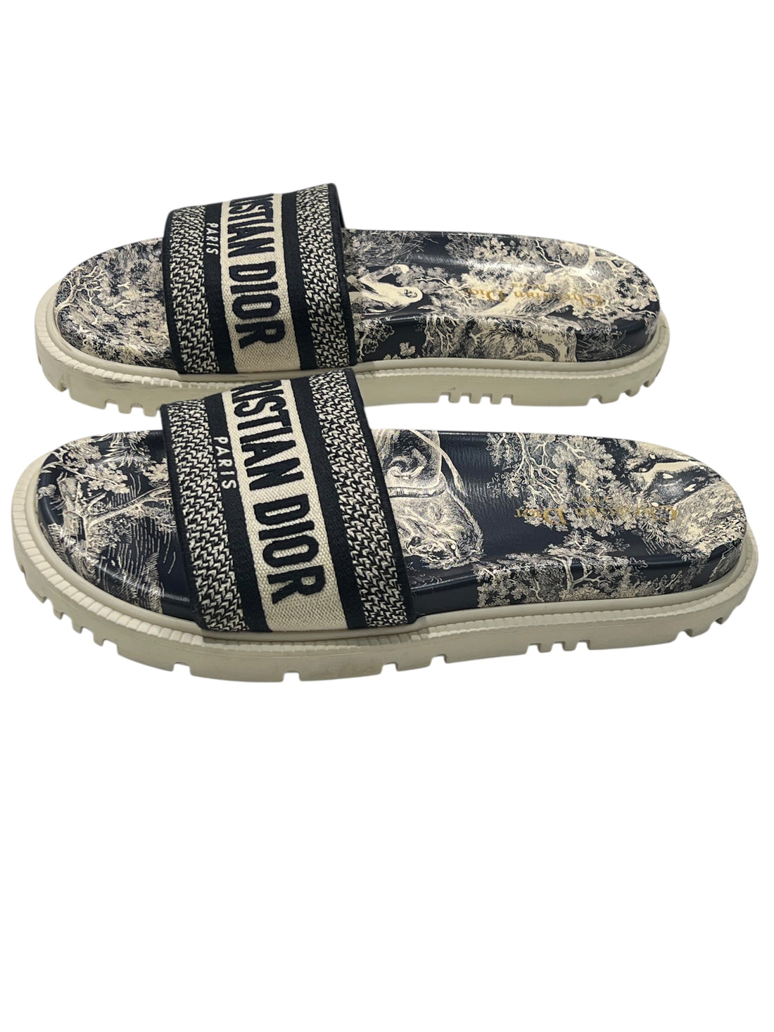 Dior - mules Dway motif toile de jouy T39,5