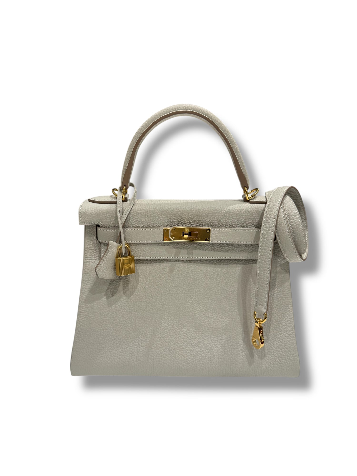 Hermès - Sac Kelly 28 Gris perle GHW