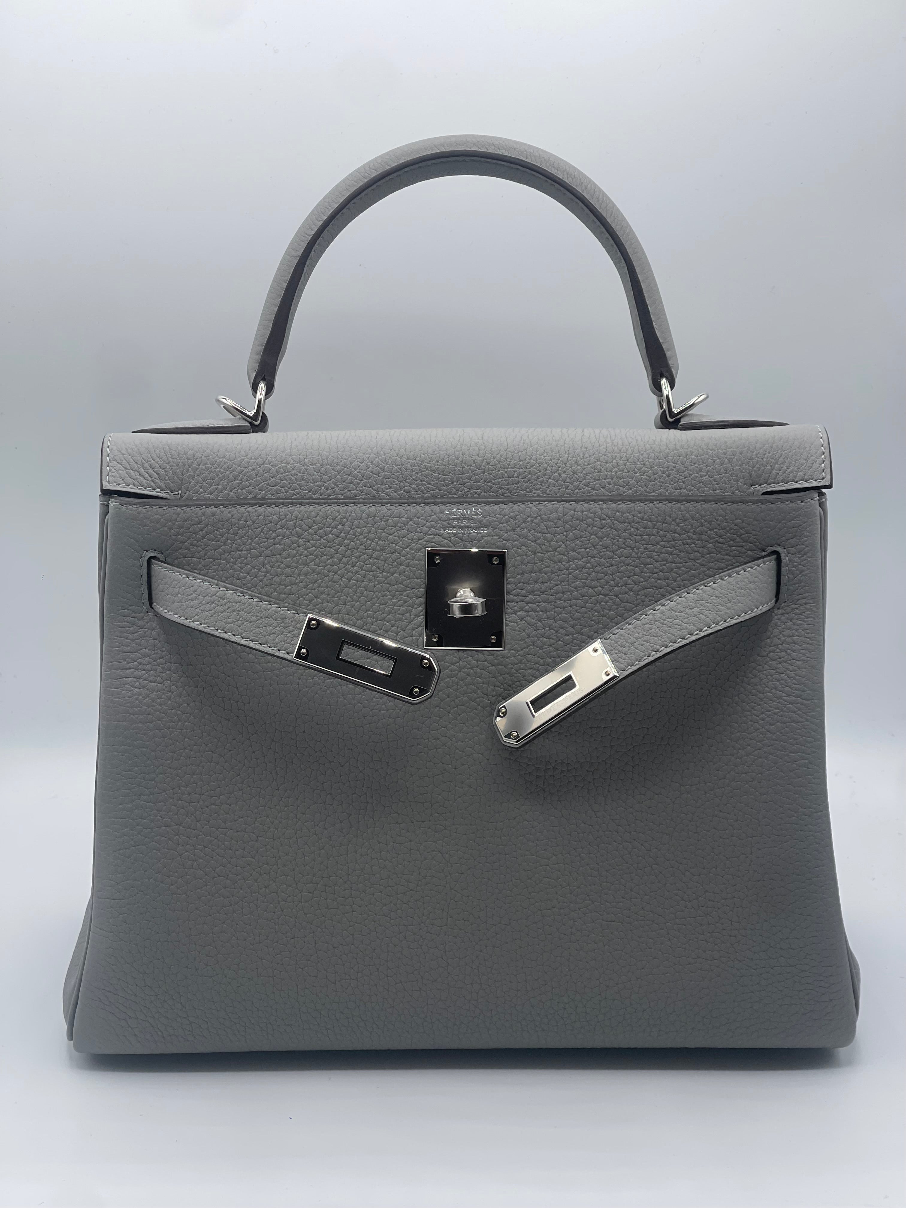Hermès - Borsa Kelly 28 Grigio Gabbiano