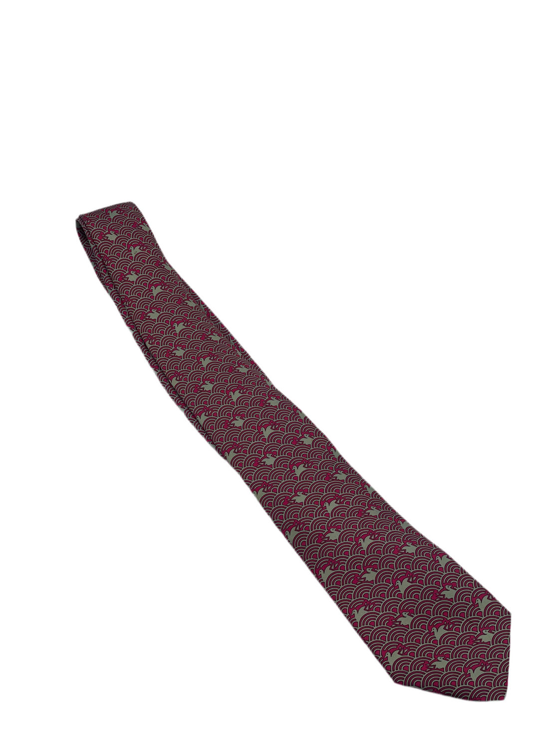 Hermès - Cravate rose et vert d’eau