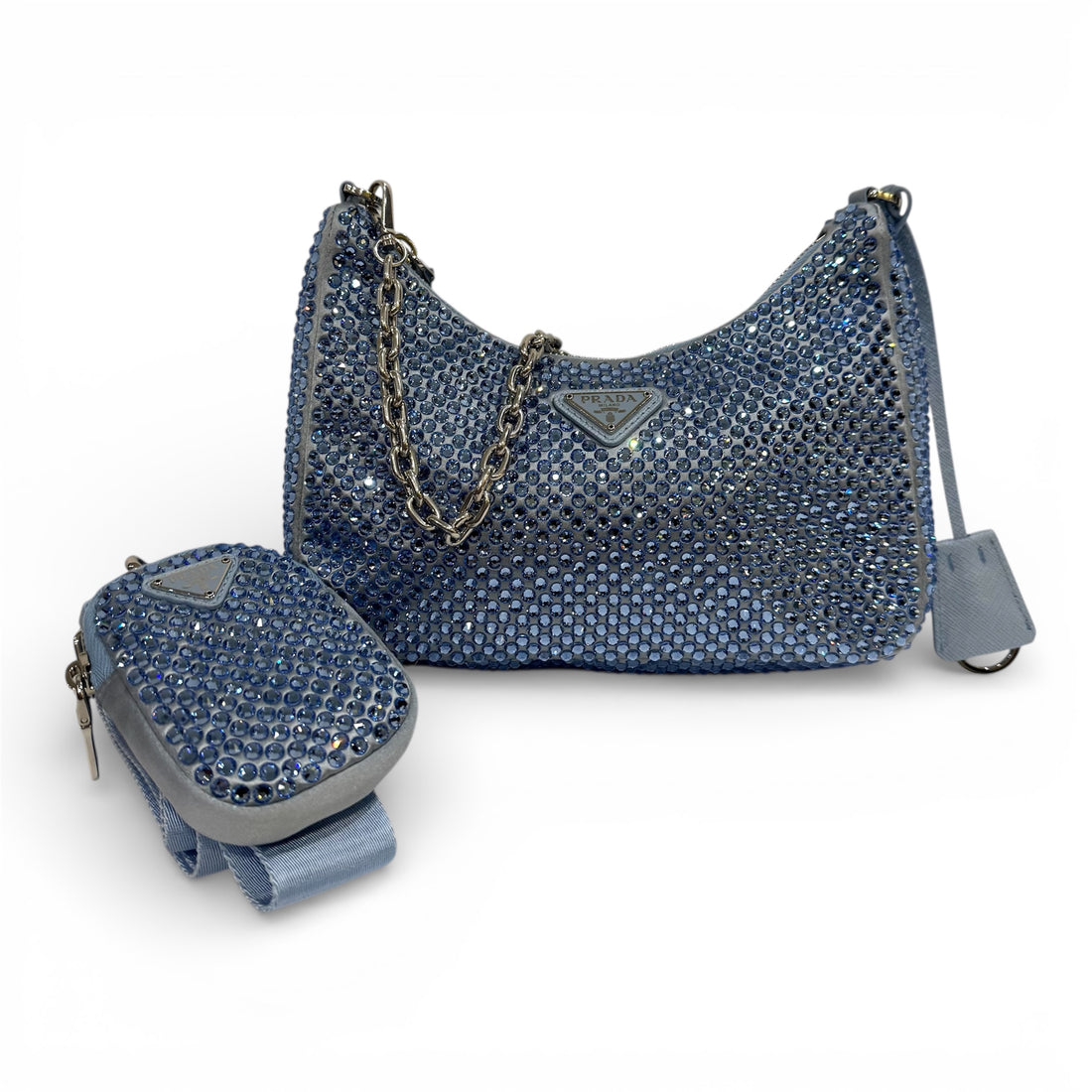 Prada – Re-Edition-Nylontasche mit Swarovski-Strass