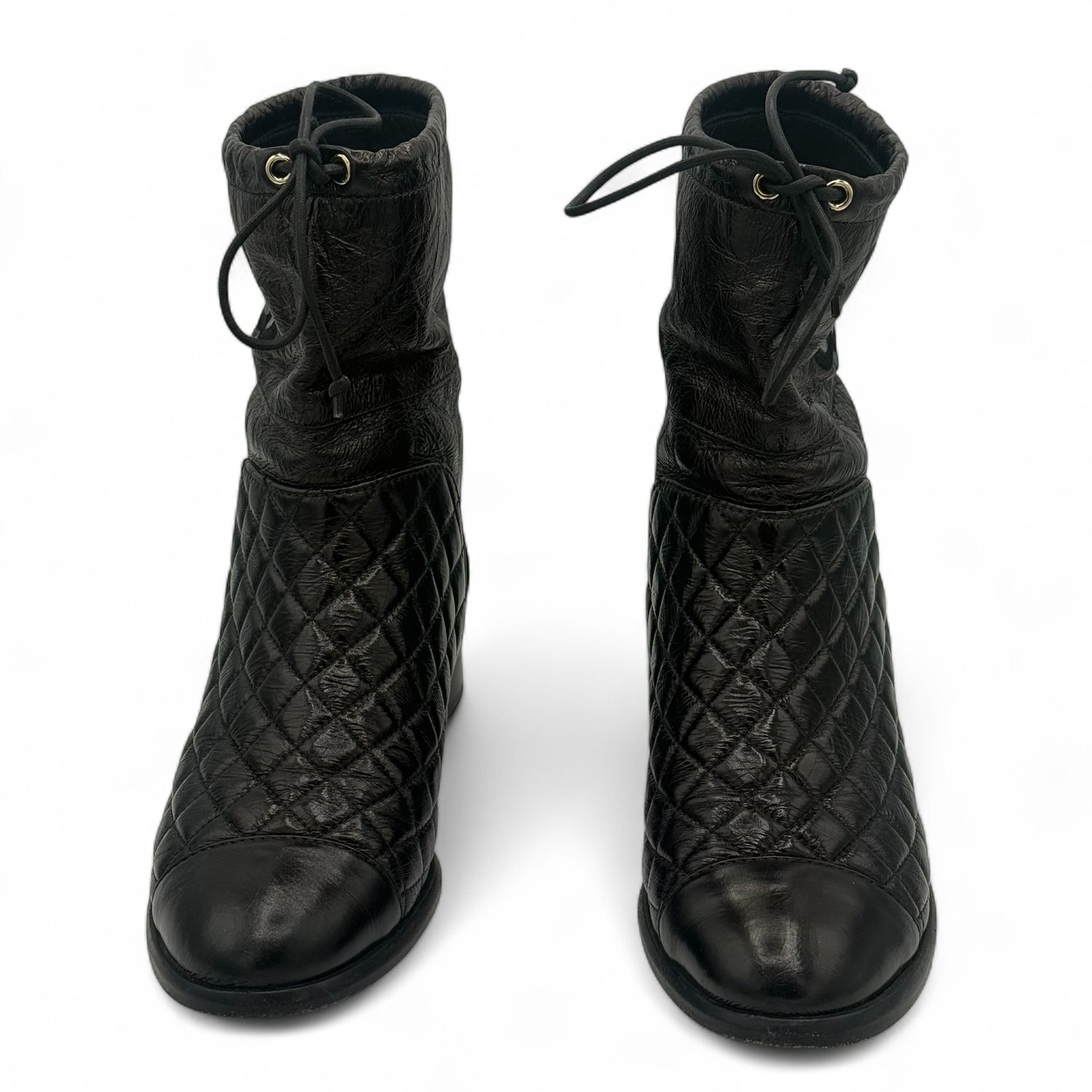 Chanel - Bottines cuir vernis T.37