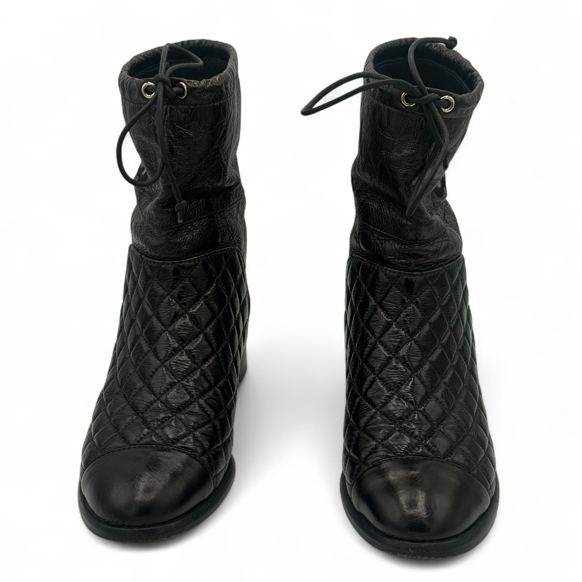 Chanel - Bottines cuir vernis T.37