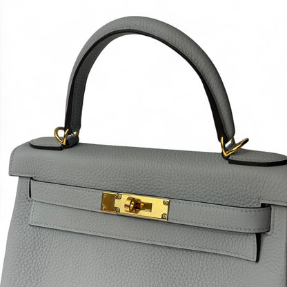 Hermès - Sac Kelly 28 Bleu Glacier