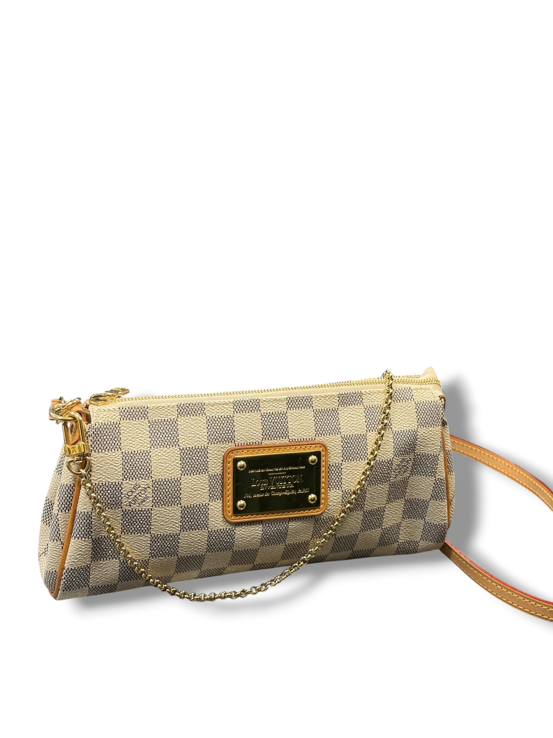 Louis Vuitton – Pochette Eva aus Damier Azur