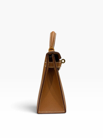 Hermès - Sac Mini Kelly II Sellier Epsom Gold GHW
