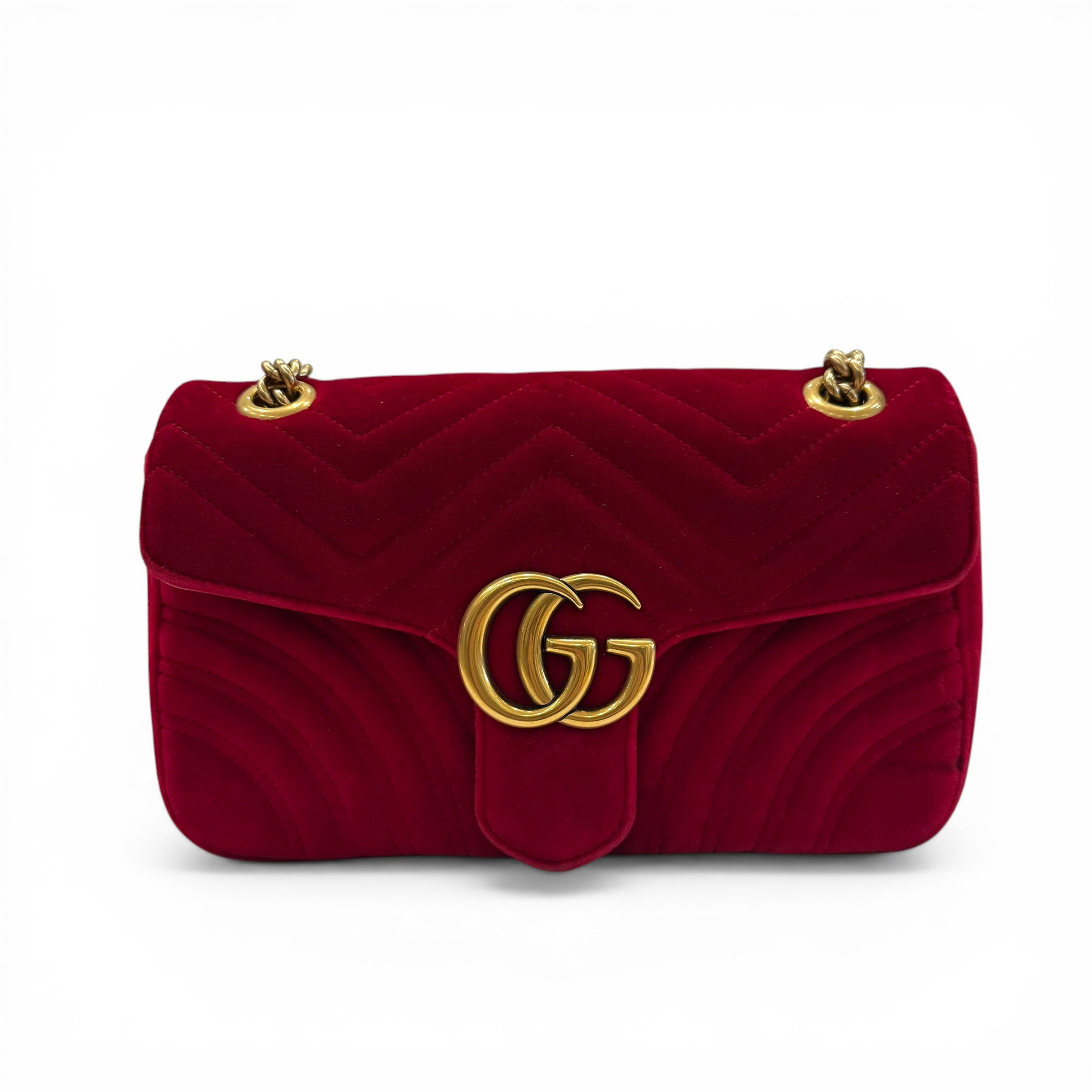 Gucci - Sac Marmont rouge en velours