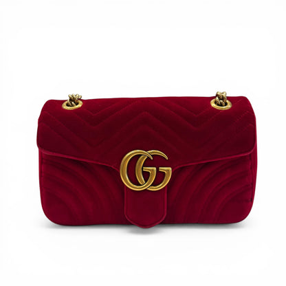 Gucci - Sac Marmont rouge en velours