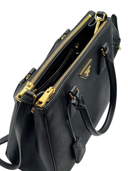 Prada- sac galleria MM cuir saffiano noir