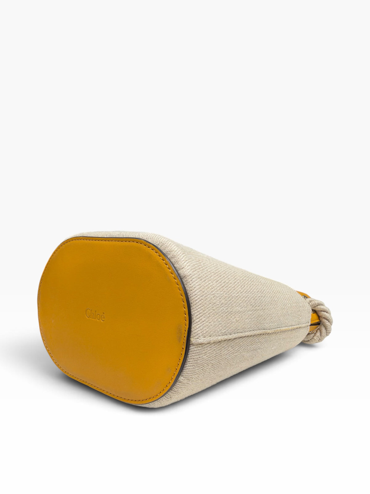 Chloé - Sac sceau Key PM en toile et cuir jaune