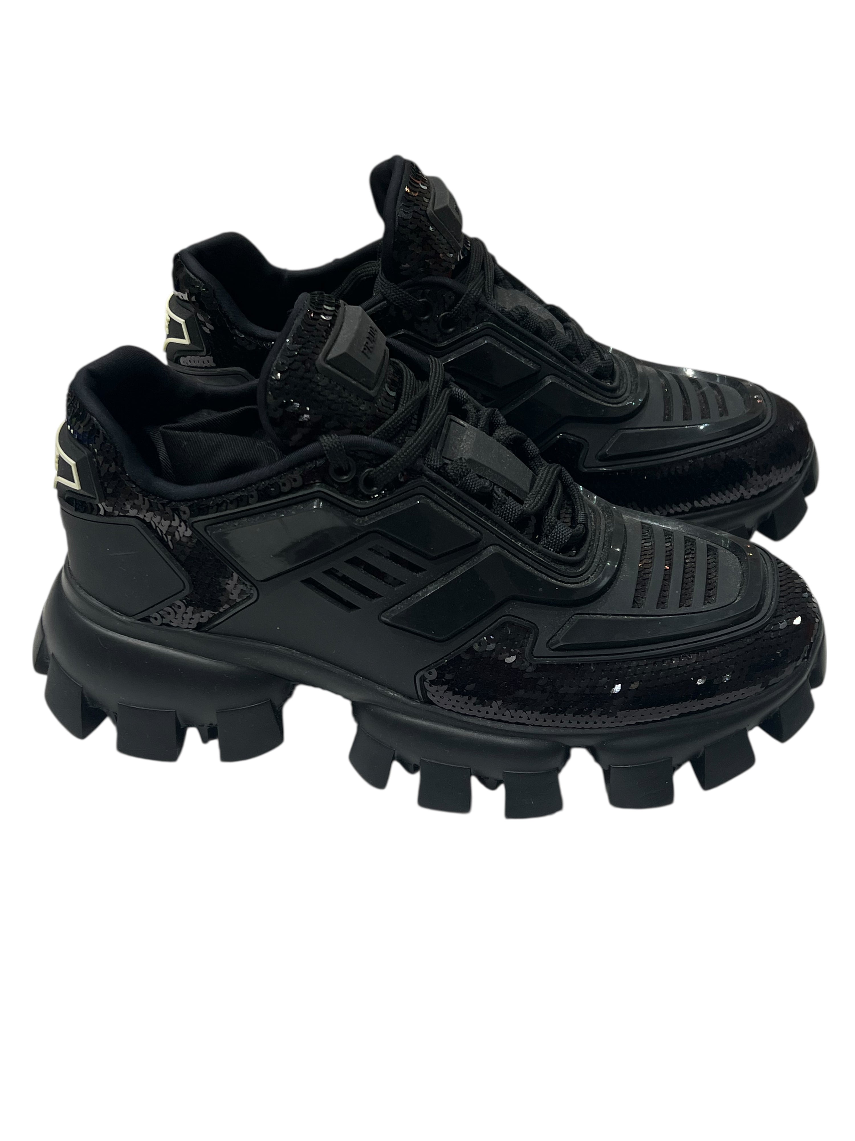 Prada - Black sequin Cloudbust Thunder sneakers size 40