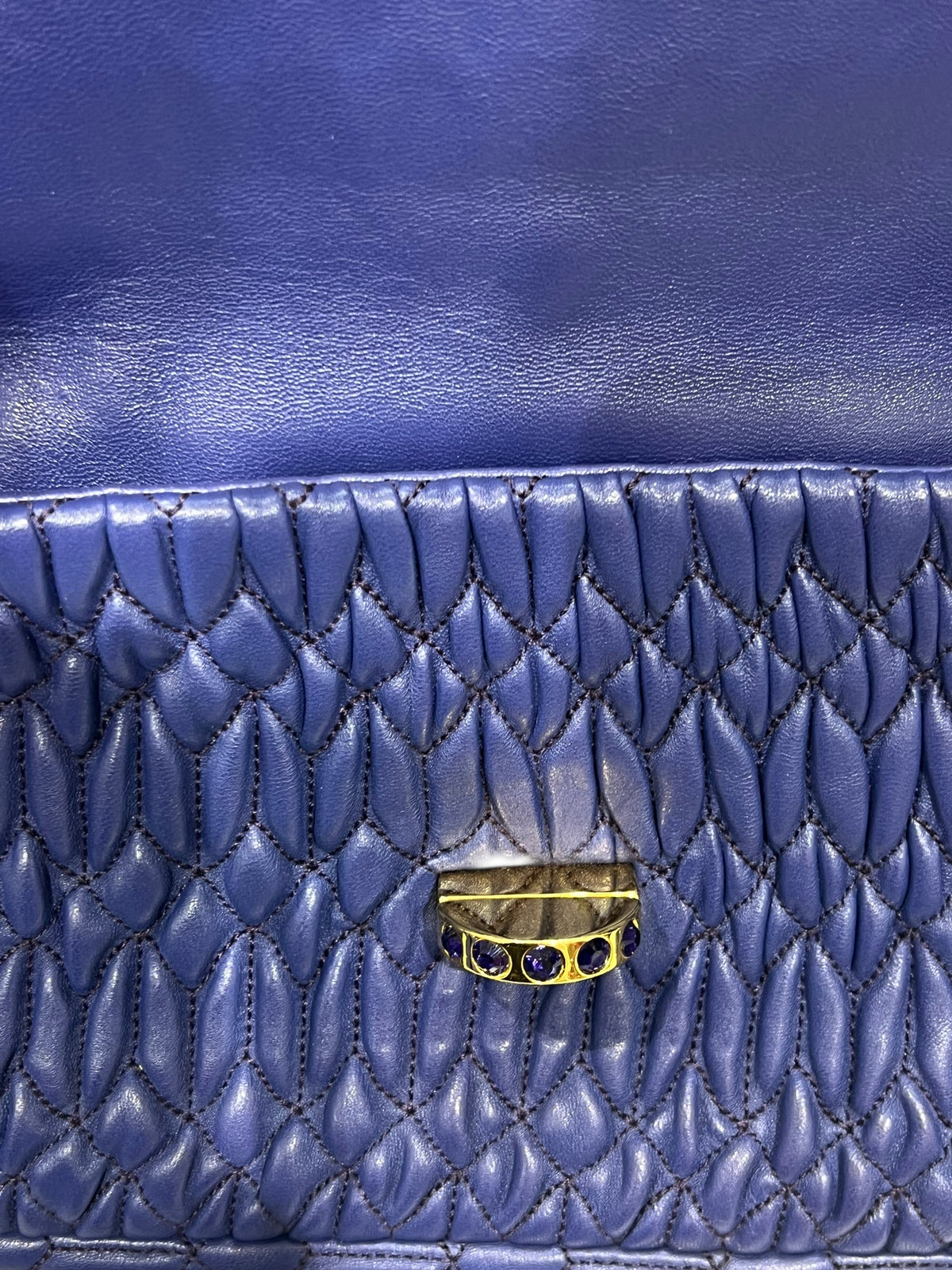 Miu Miu Sac Miu Crystal Cuir violet | Les Folies d’Eugénie