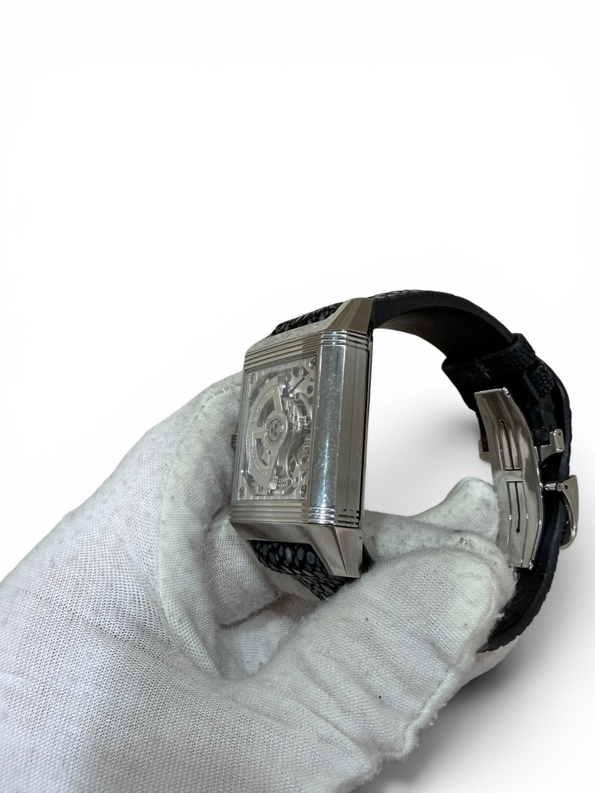 Jaeger-LeCoultre - Montre Reverso Squadra bracelet en galuchat