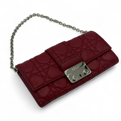 Dior - Portefeuille pochette cannage rouge