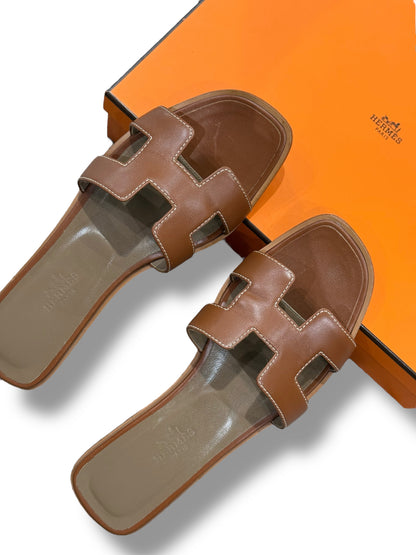 Hermès - Sandales Oran T.36,5 Gold