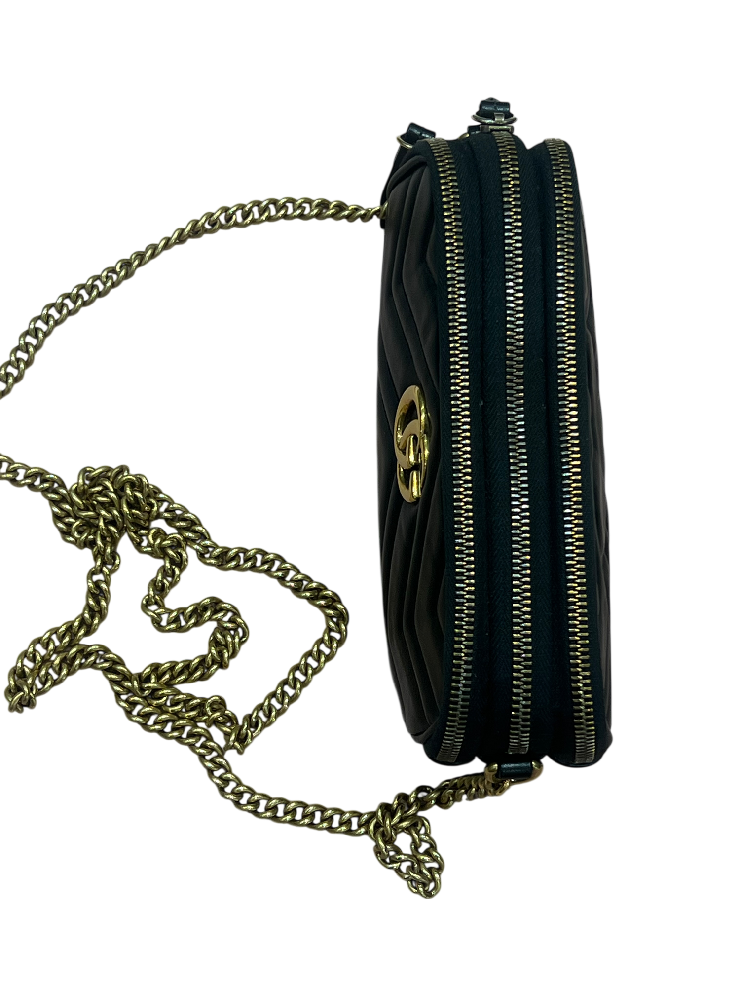 Gucci - sac marmont trois zips cuir noir