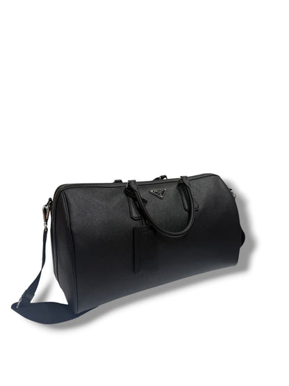 Prada - Sac de voyage 45 Noir en cuir saffiano
