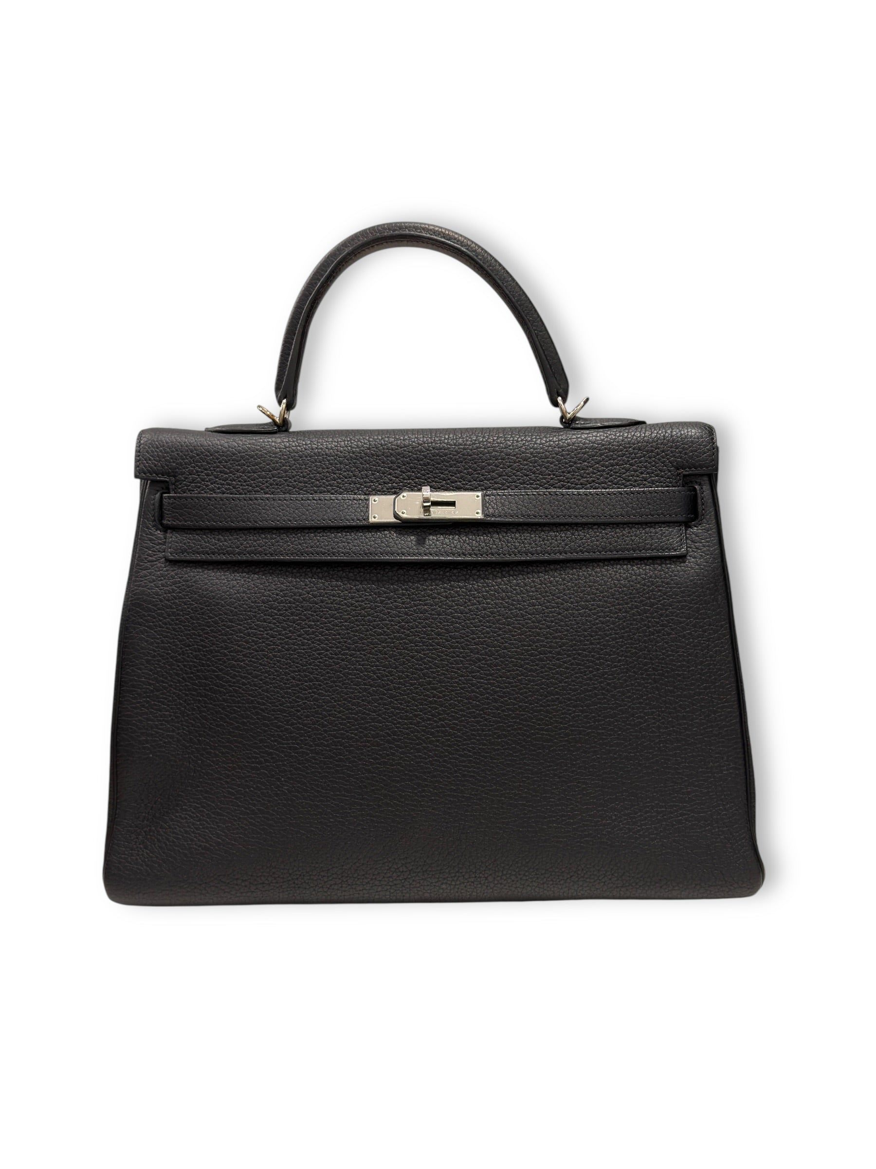 Sac Hermès Kelly 32 Togo Retourné Noir | Les Folies d’Eugénie