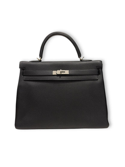 Sac Hermès Kelly 32 Togo Retourné Noir | Les Folies d’Eugénie