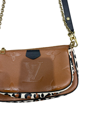 Louis Vuitton - Sac Multipochette Édition Cuir Empreinte Camel/ Léopard | Les Folies d’Eugénie