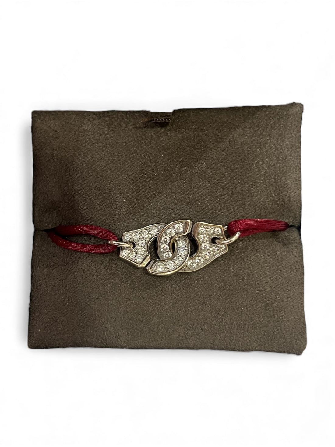 Dinh Van - Armband Handschellen Kraft 10 MM mit Diamanten besetzt auf Schnur