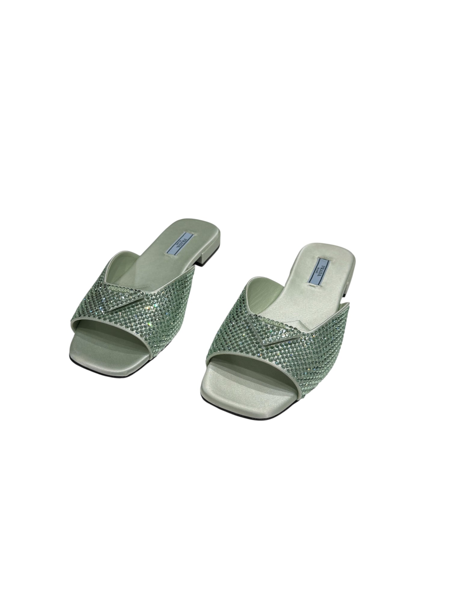 Prada - Sandales cristal vert d’eau T38,5