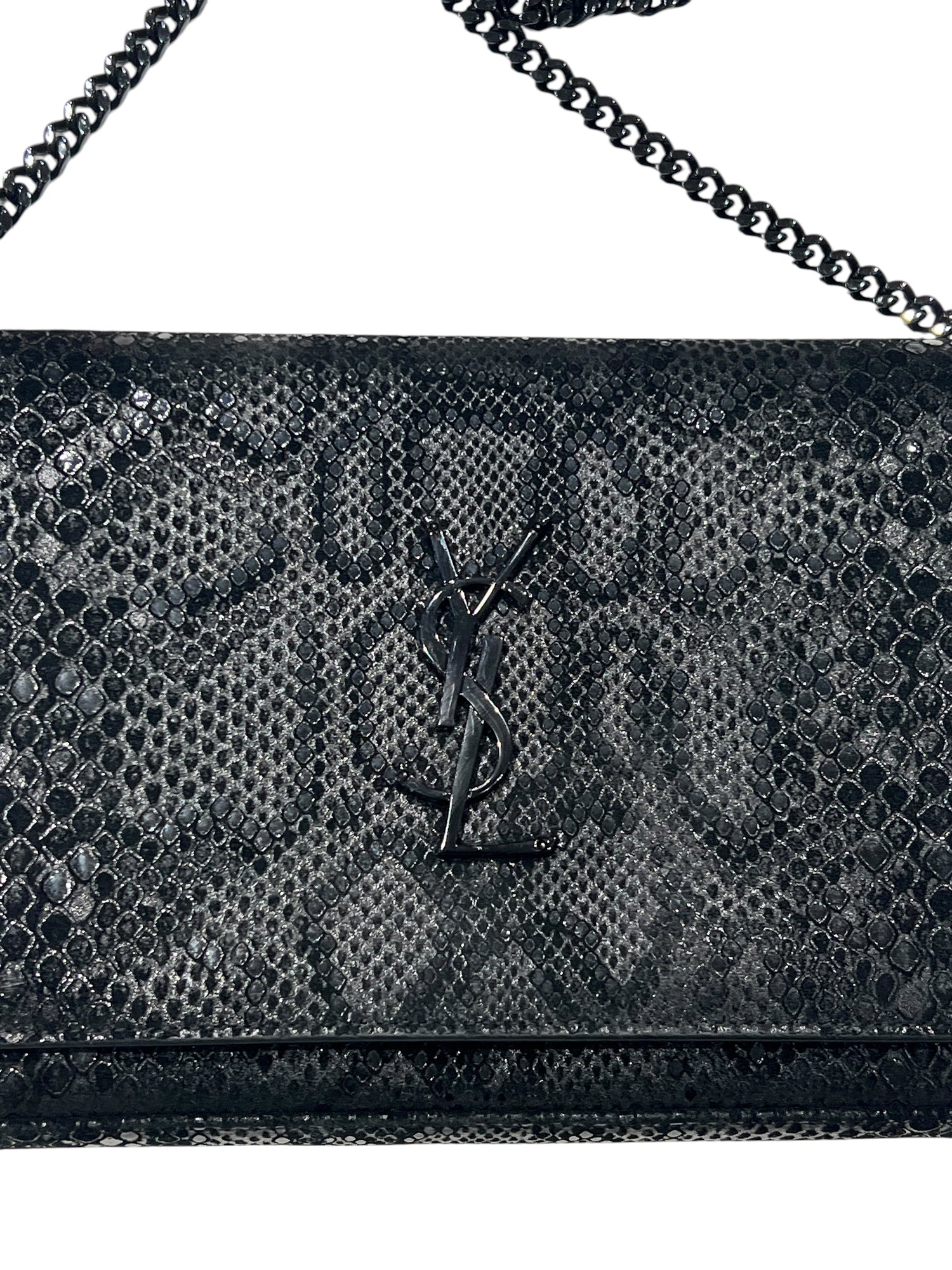 Saint Laurent - sac Kate édition limitée python embossé full black