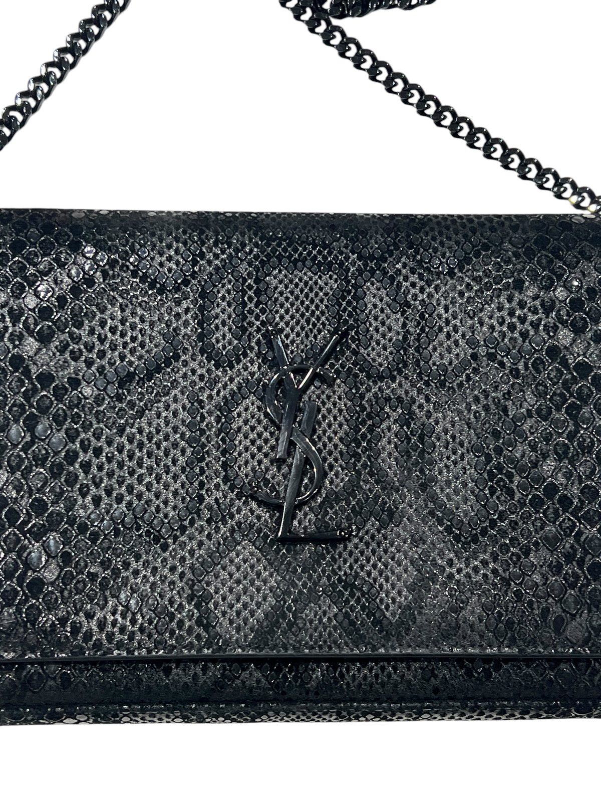 Saint Laurent - Kate limited-edition bag in embossed python, full black