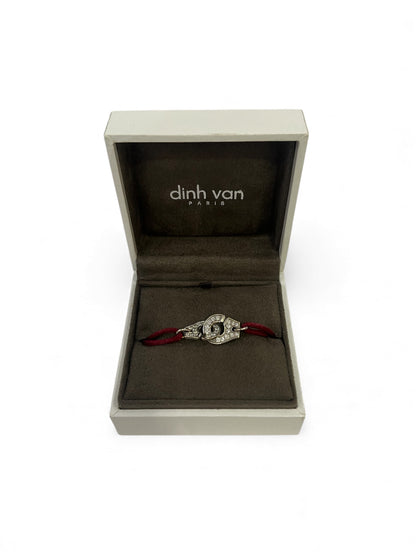 Dinh Van - Bracelet Menottes Force 10 MM pavées diamants sur cordon