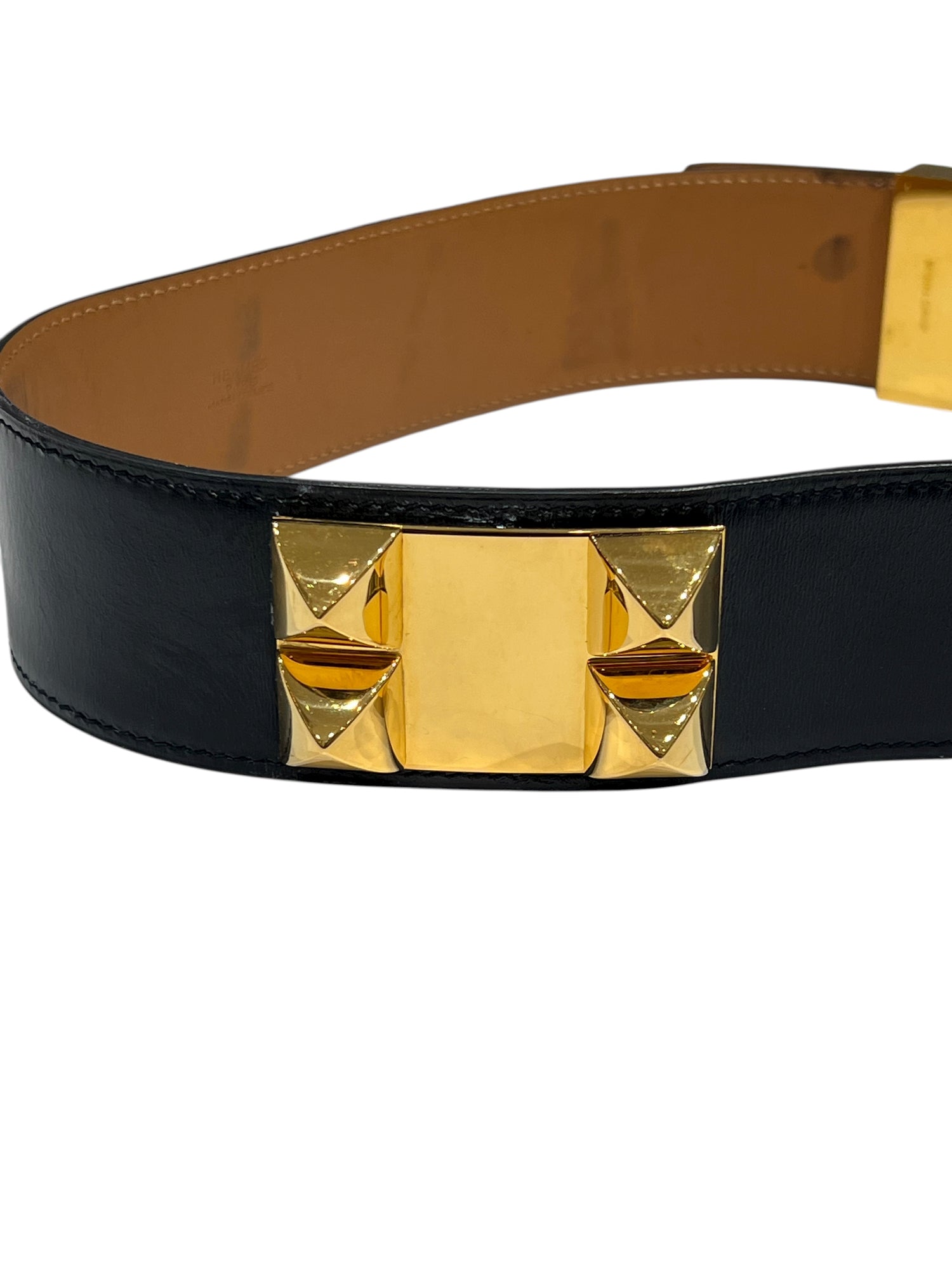 Hermès - Ceinture collier de chien 50 Noir GHW