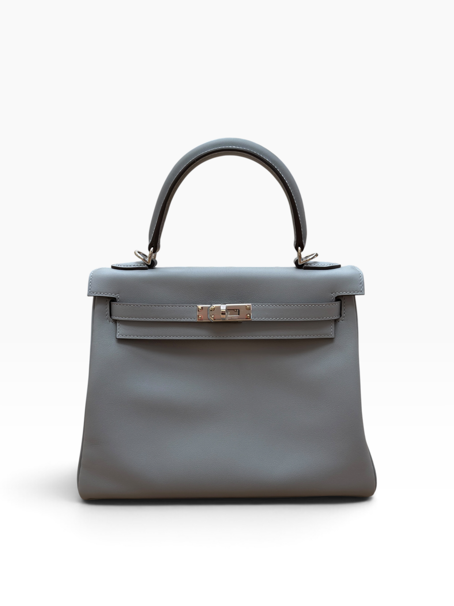 Hermès - Sac Kelly 25 Veau Swift Gris Pantin