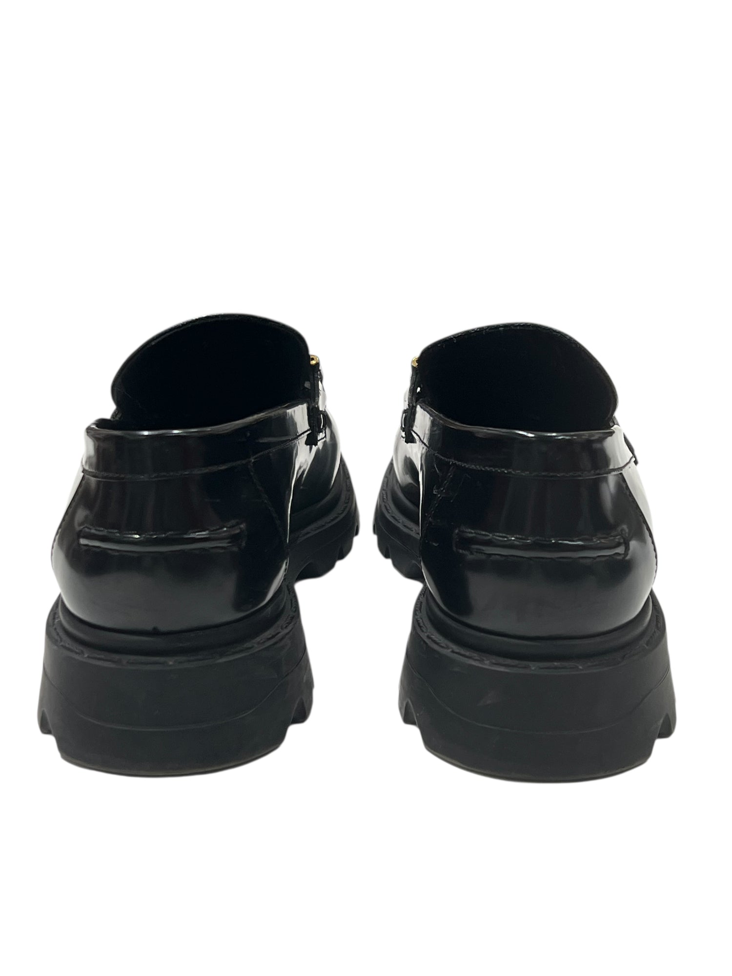 Dior - mocassins code cuir noir T 38,5