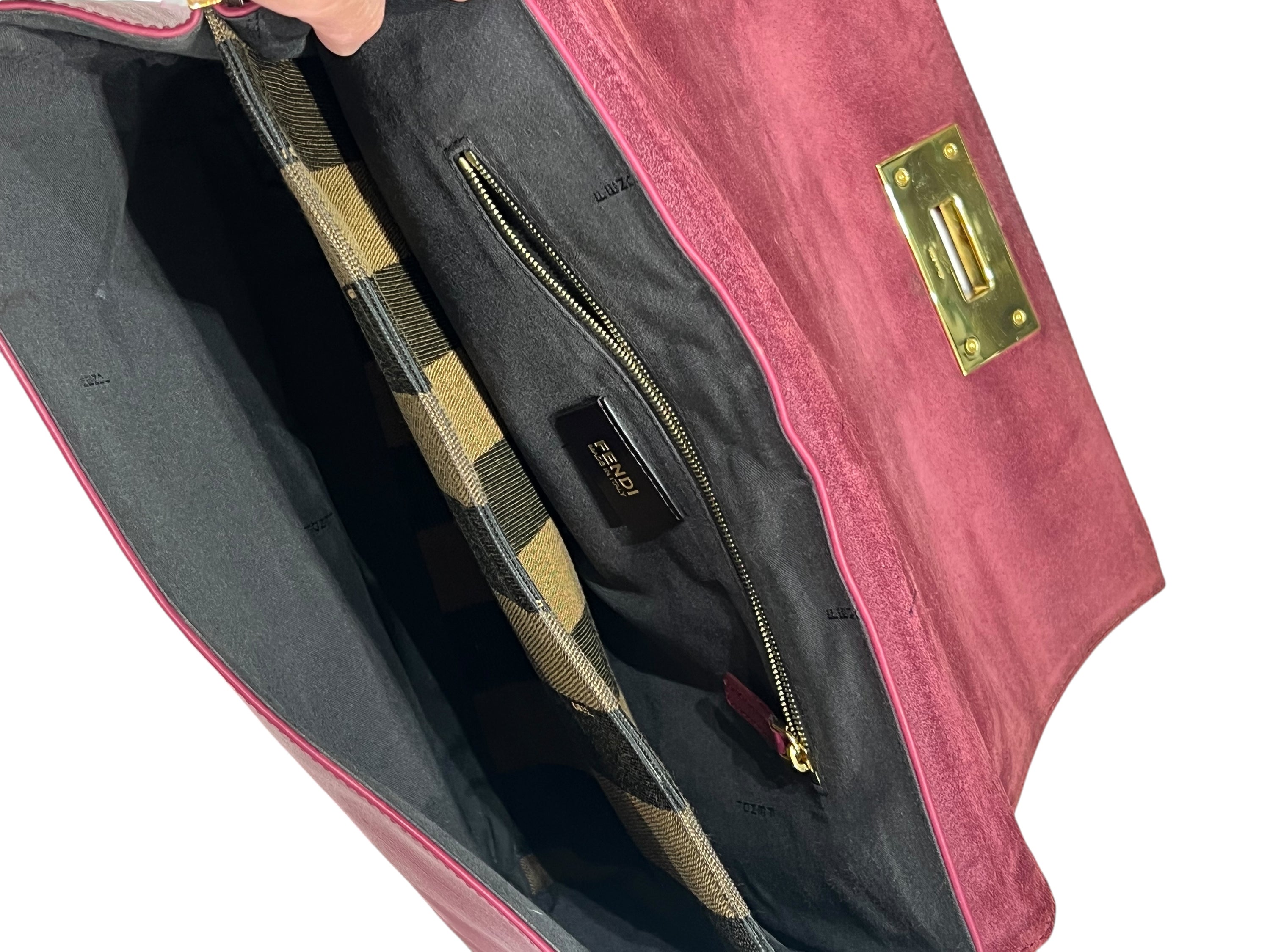 FENDI - sac Claudia cuir bordeaux