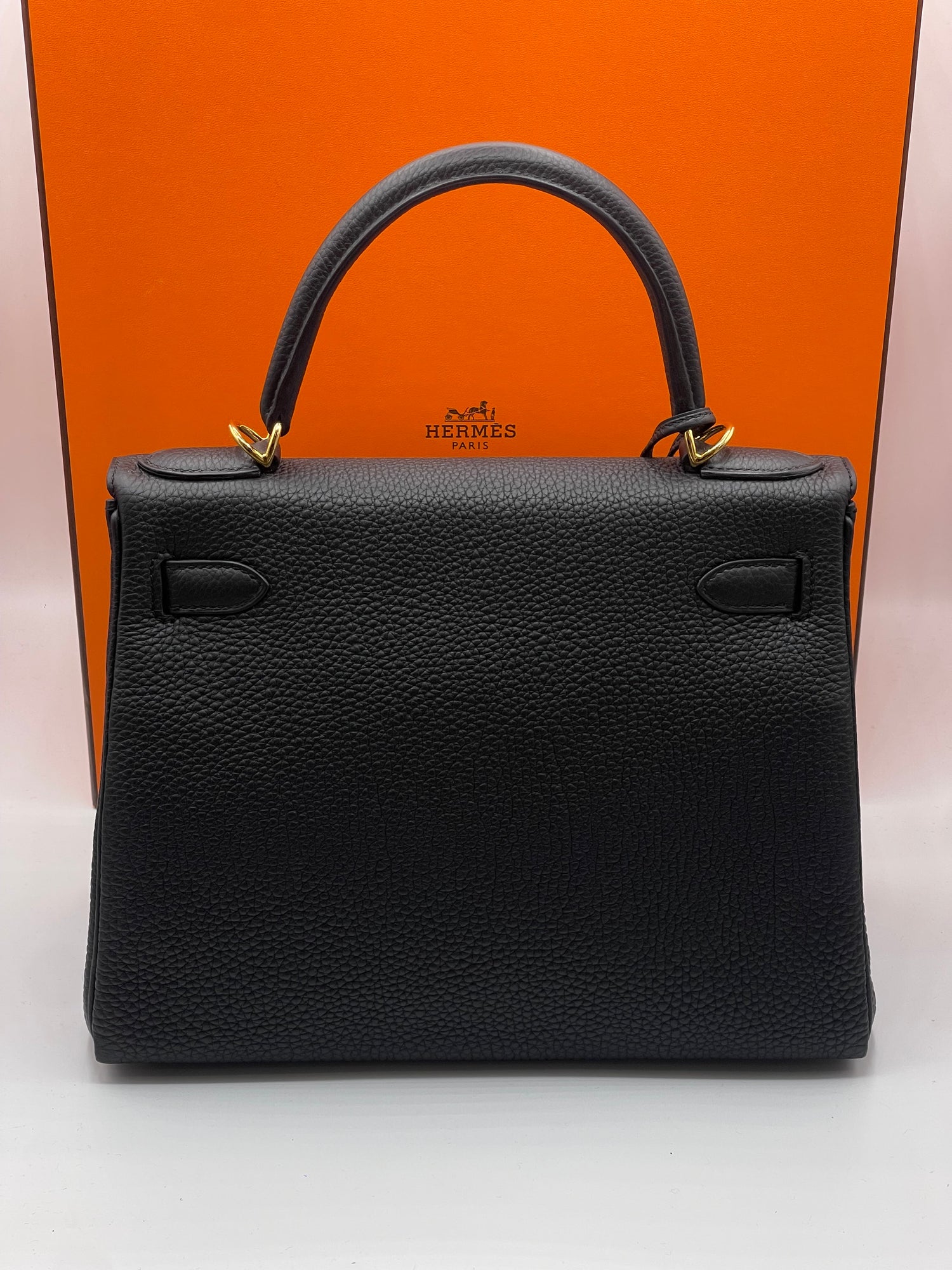 Hermès - Sac Kelly 28 Togo retourné nero