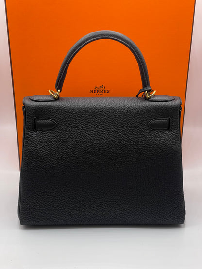 Hermès - Sac Kelly 28 Togo retourné nero