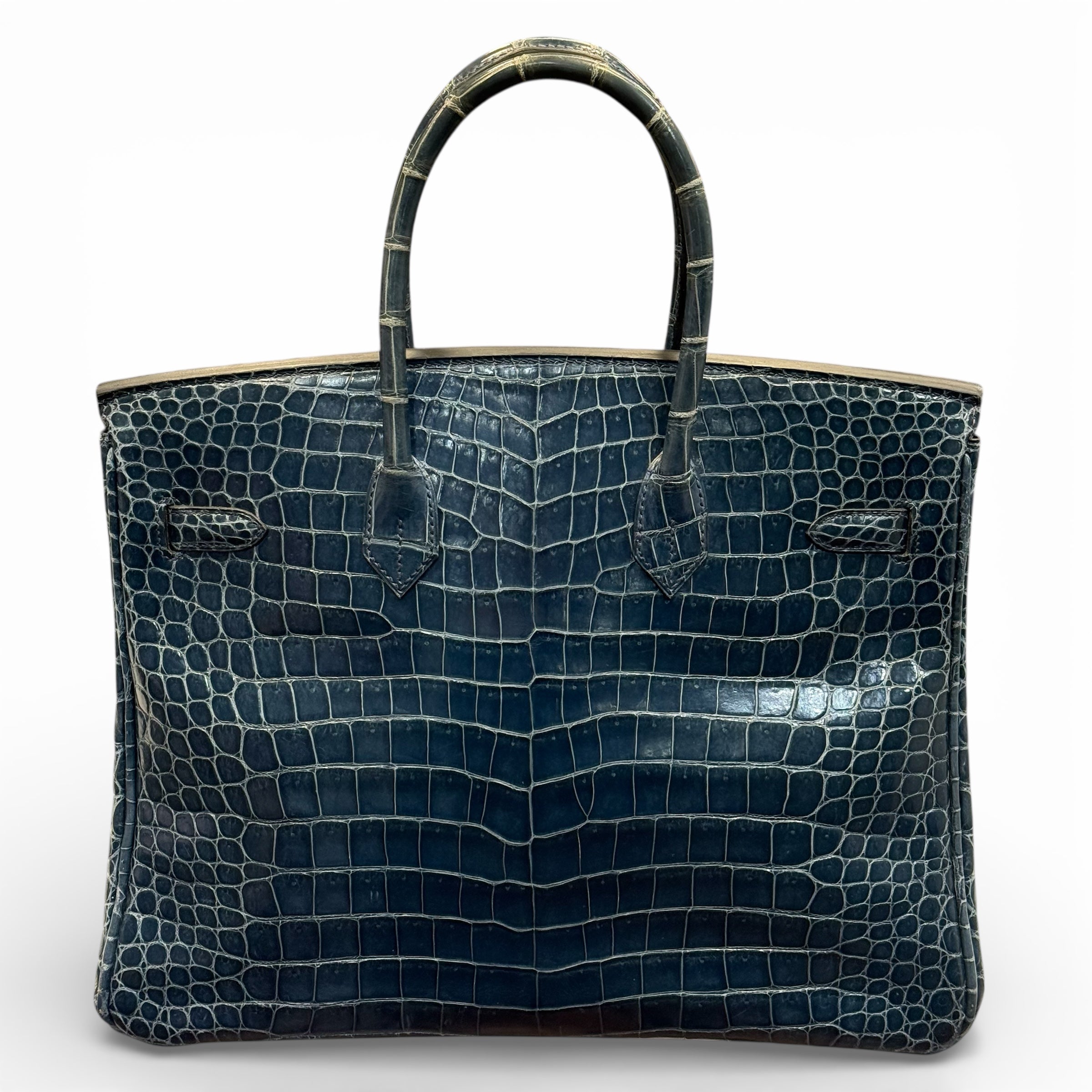 Hermès - Sac Birkin 35 crocodile bleu