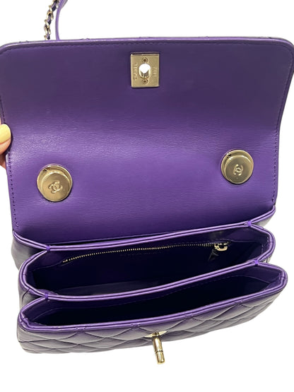 Chanel - sac mini trendy cuir violet