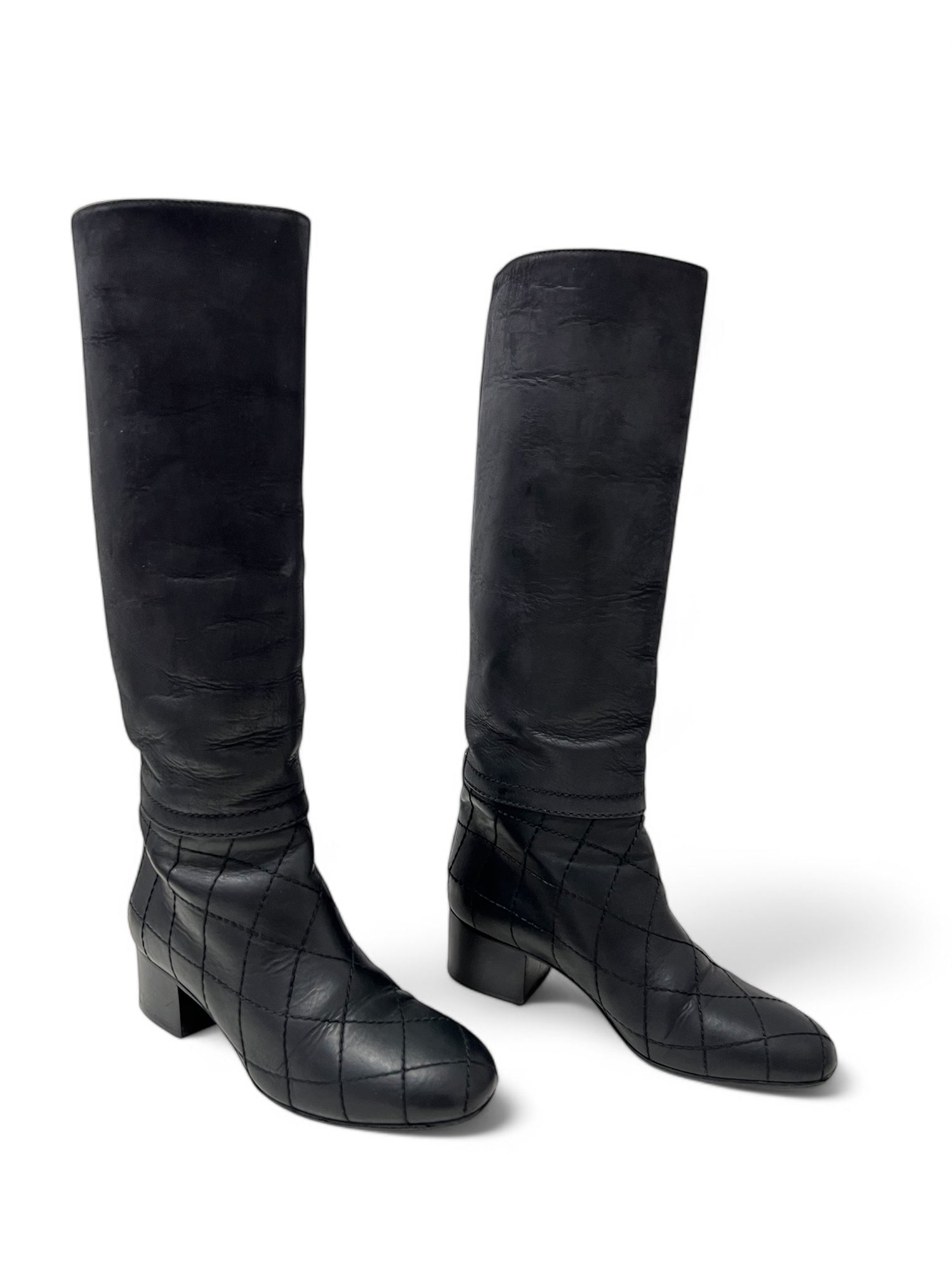 Chanel -Stiefel mit Steppnähten T36.5