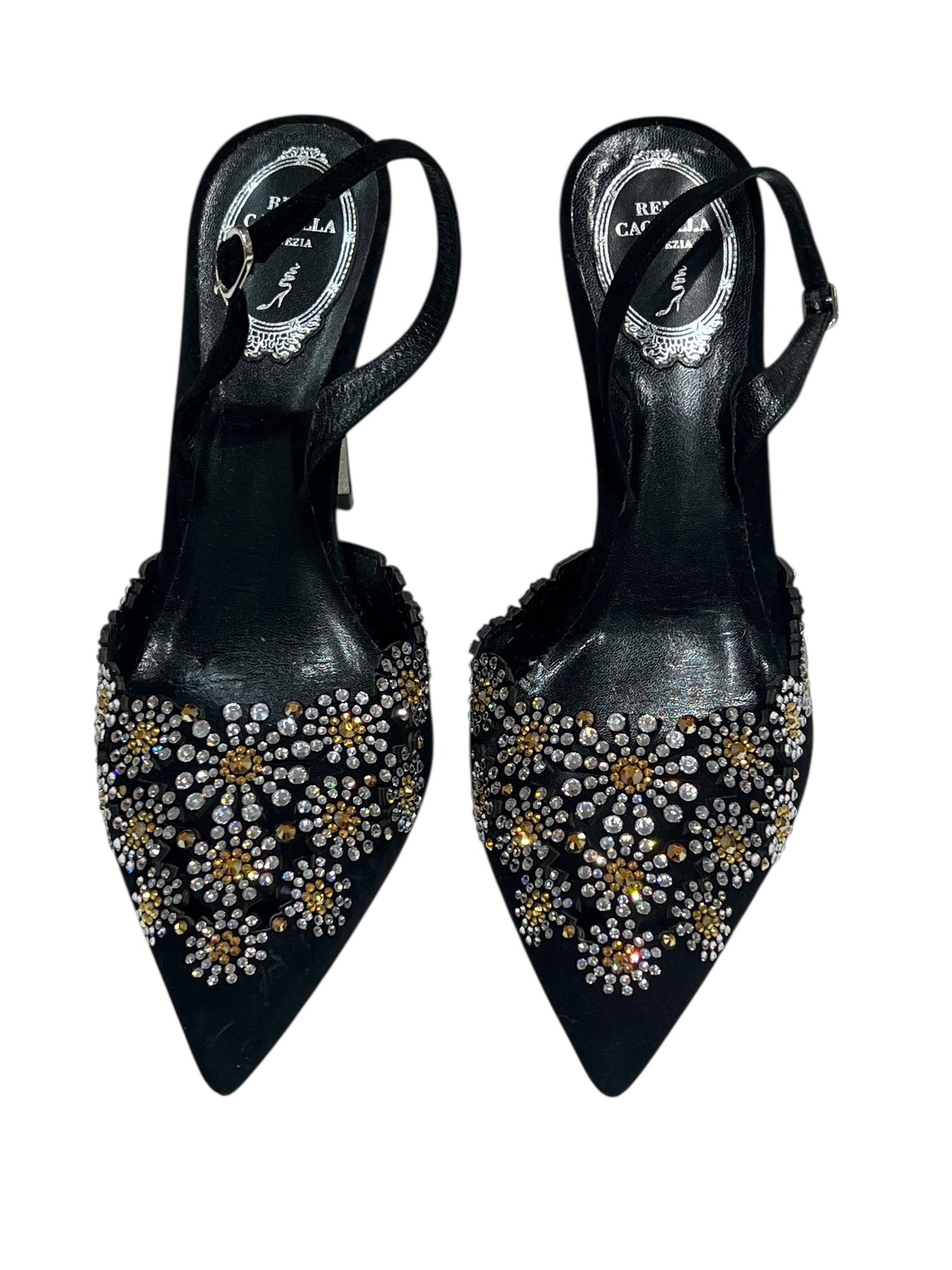 René Caovilla - escarpins daim et strass T37