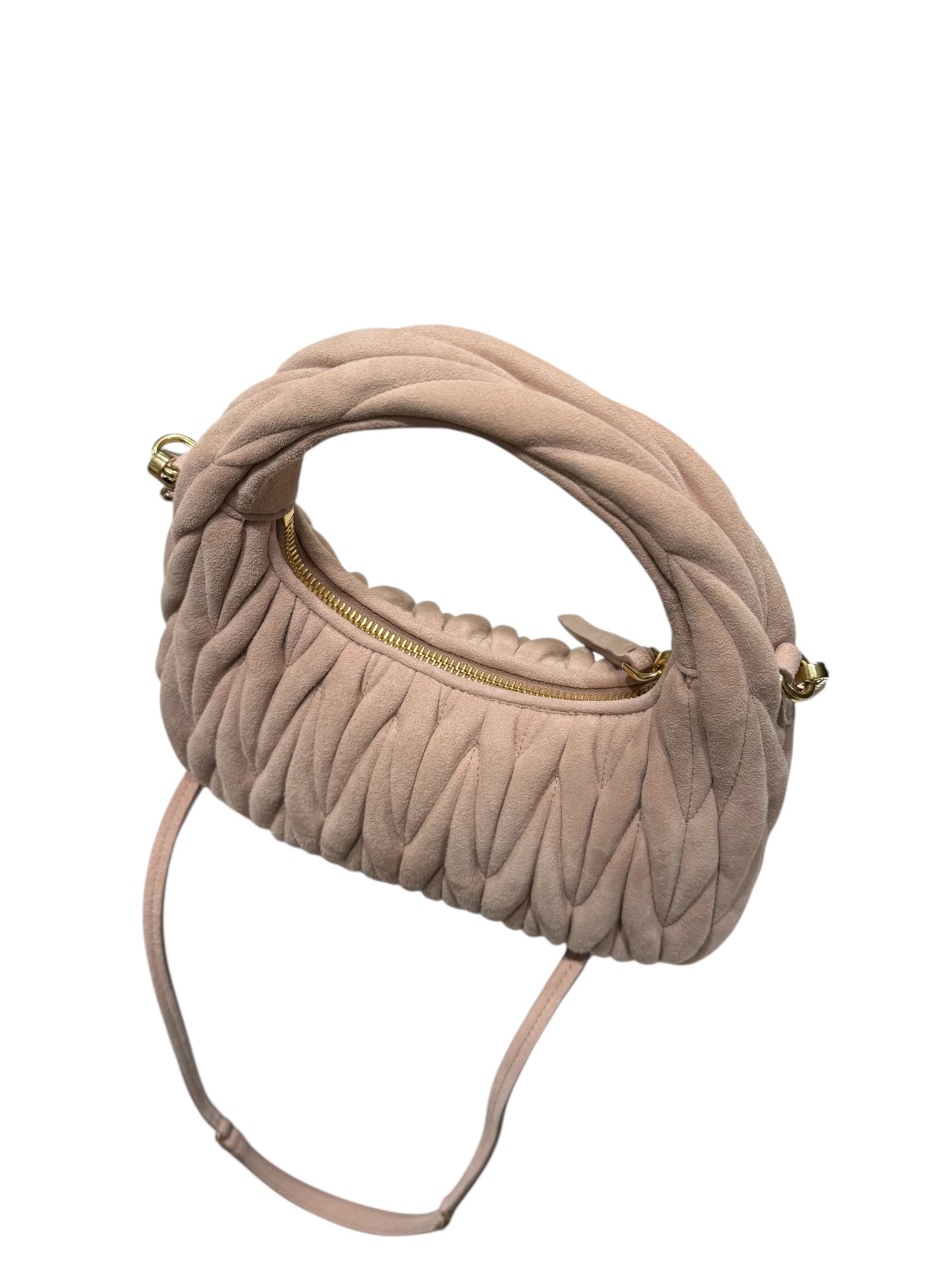 Miu Miu - Sac Wander daim rose nappa matelassé