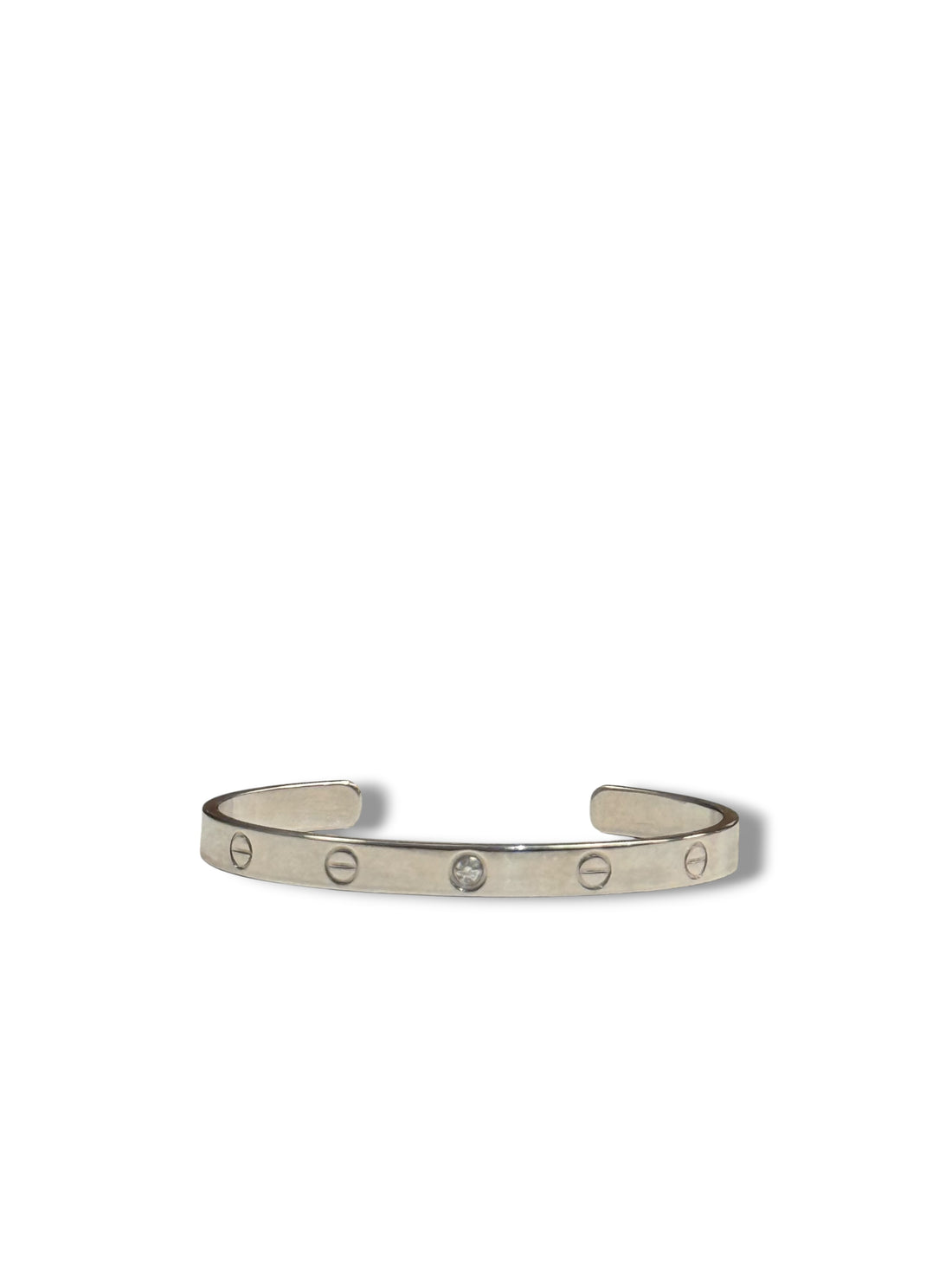 Cartier - Bracelet Love demi jonc 1 Diamant Or gris T18