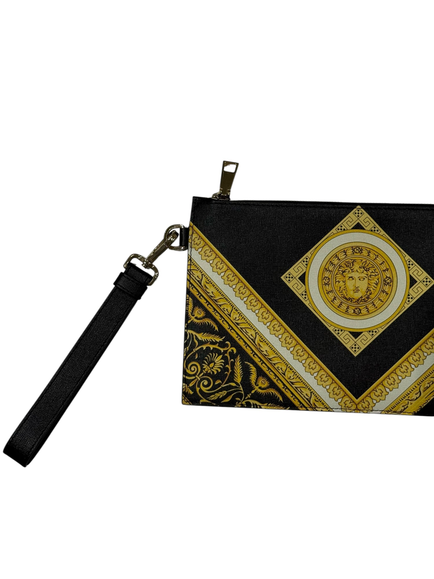 Versace - Pochette médusa cuir noir