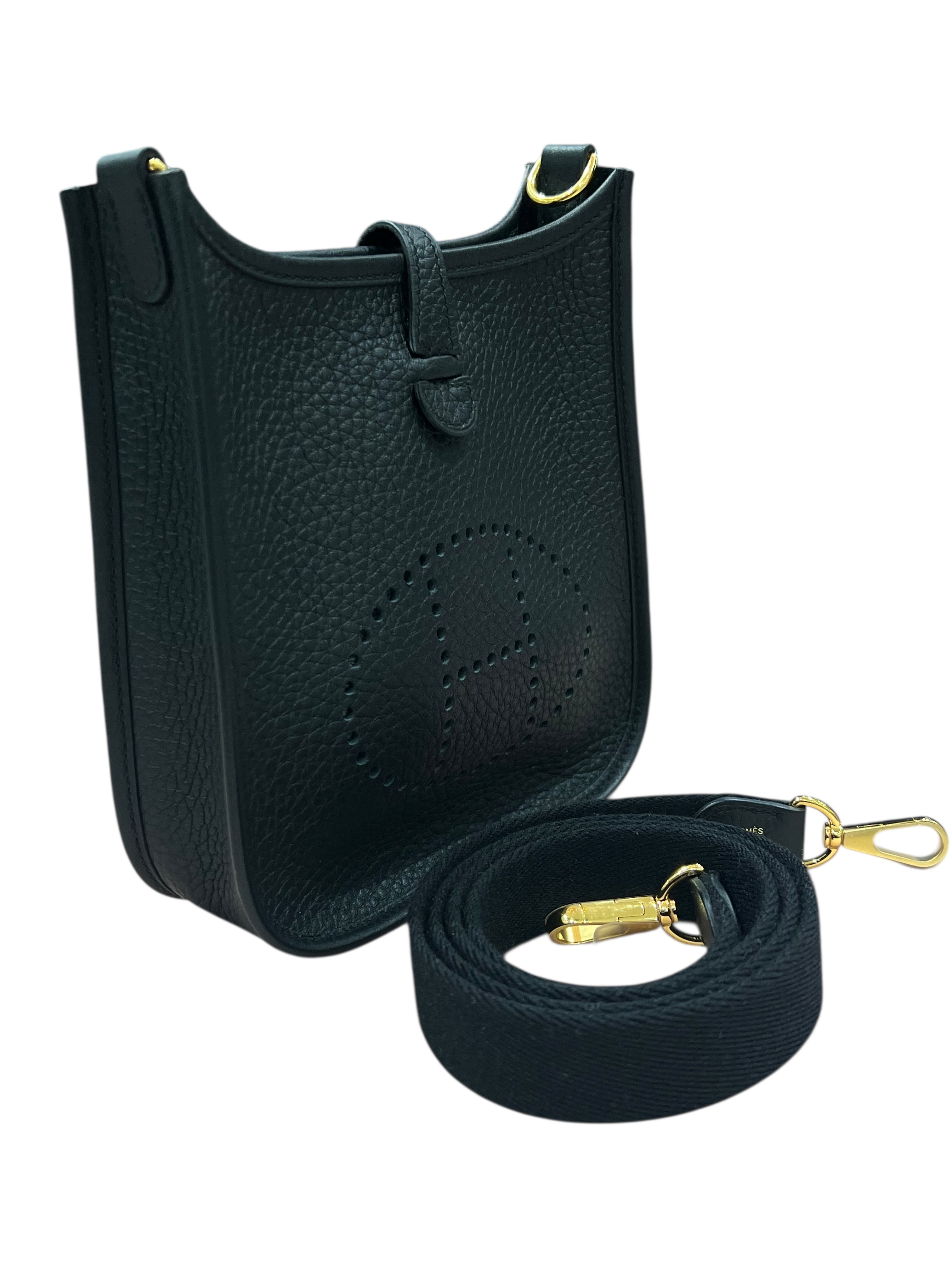 Hermès - sac Evelyne 16 cuir clémence noir