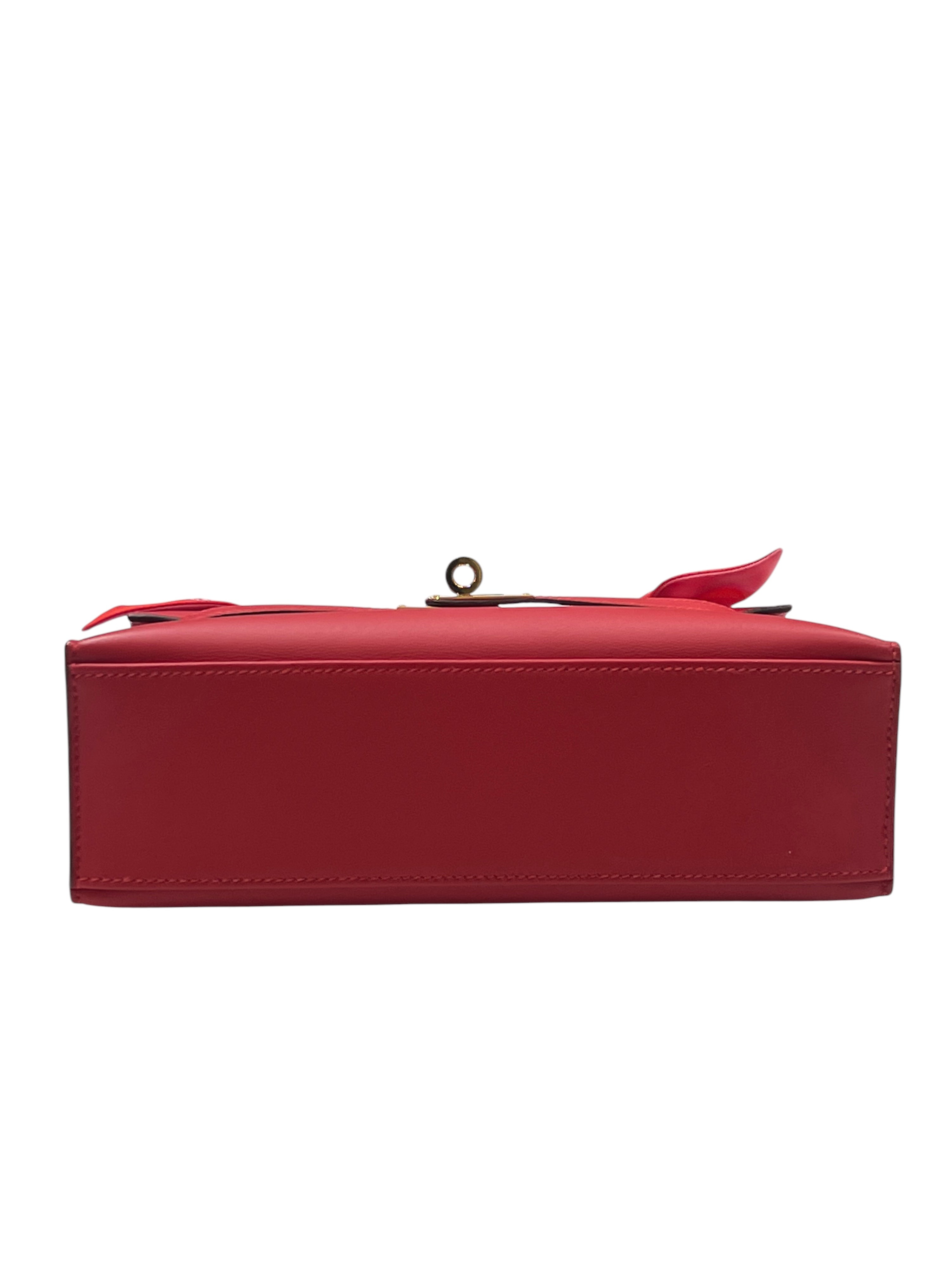 Hermès - pochette Kelly Clutch Swift rouge radieux 2025