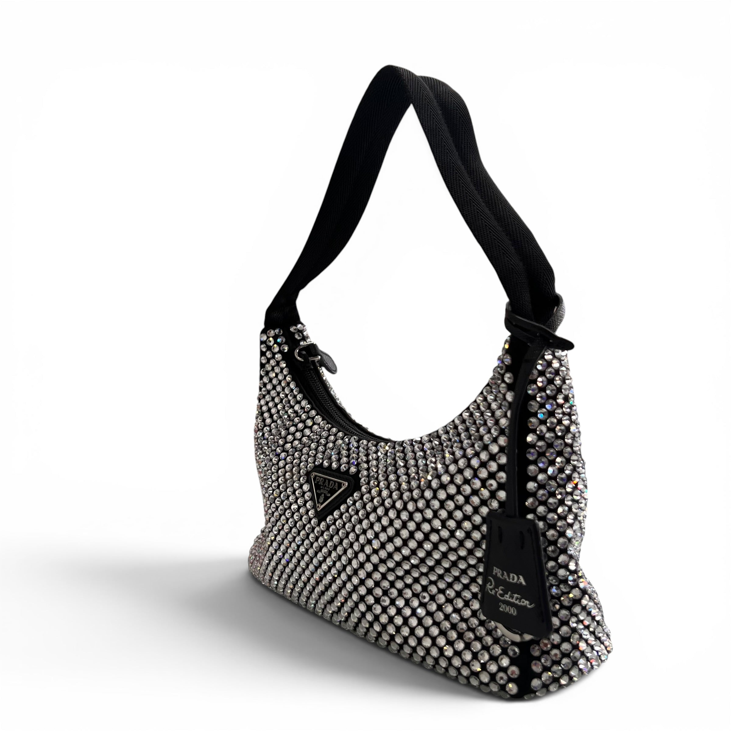 Prada - Sac ré-édition 2000 à strass